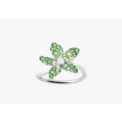 Ring L’essentielle MM WG Diamond Green Sapphire 049